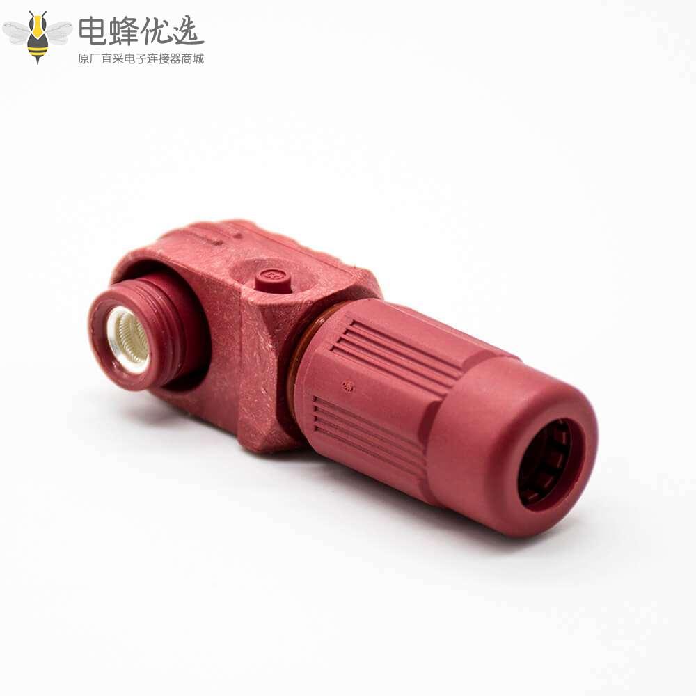 防水連接器120A彎式插頭6mm單芯紅色塑料IP67接線